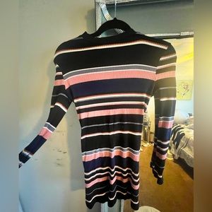 Knit pink sweater dress